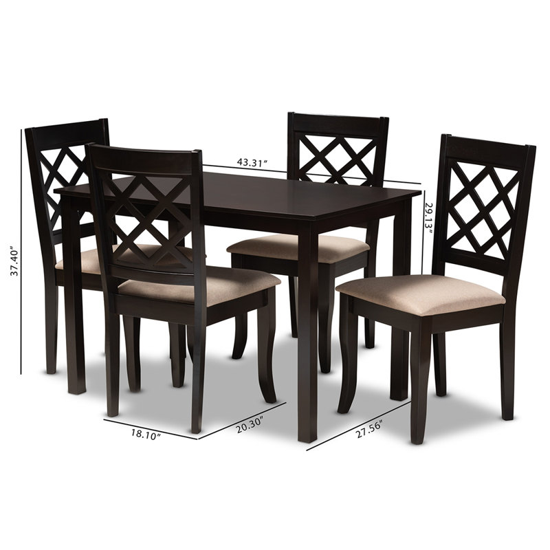 Heil 4 - Person Four Leg Dining Set, Sand