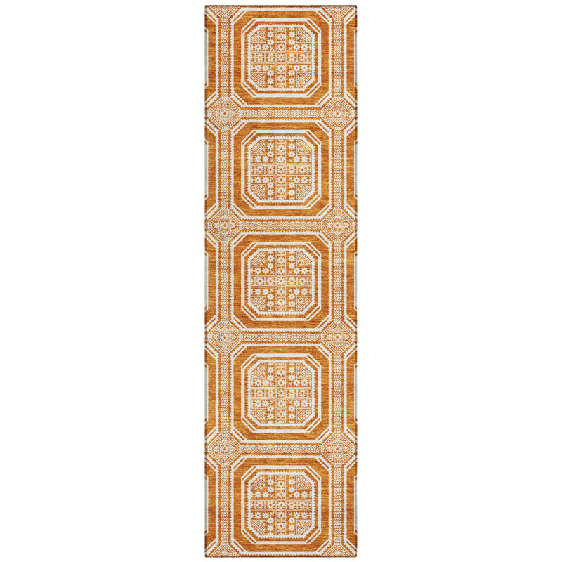 Premium Machine Washable Elize AMF1451 Geometric Rug, Rectangle 10' x 14'