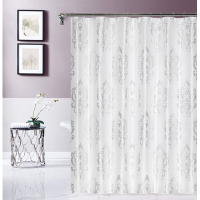 Rideau de douche simple en damas Abryl