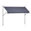 Auvent de patio manuel rétractable 157 po x 98 po avec poteaux latéraux réglables et poignée à manivelle, parasol en polyester gris foncé pour terrasse, jardin et balcon