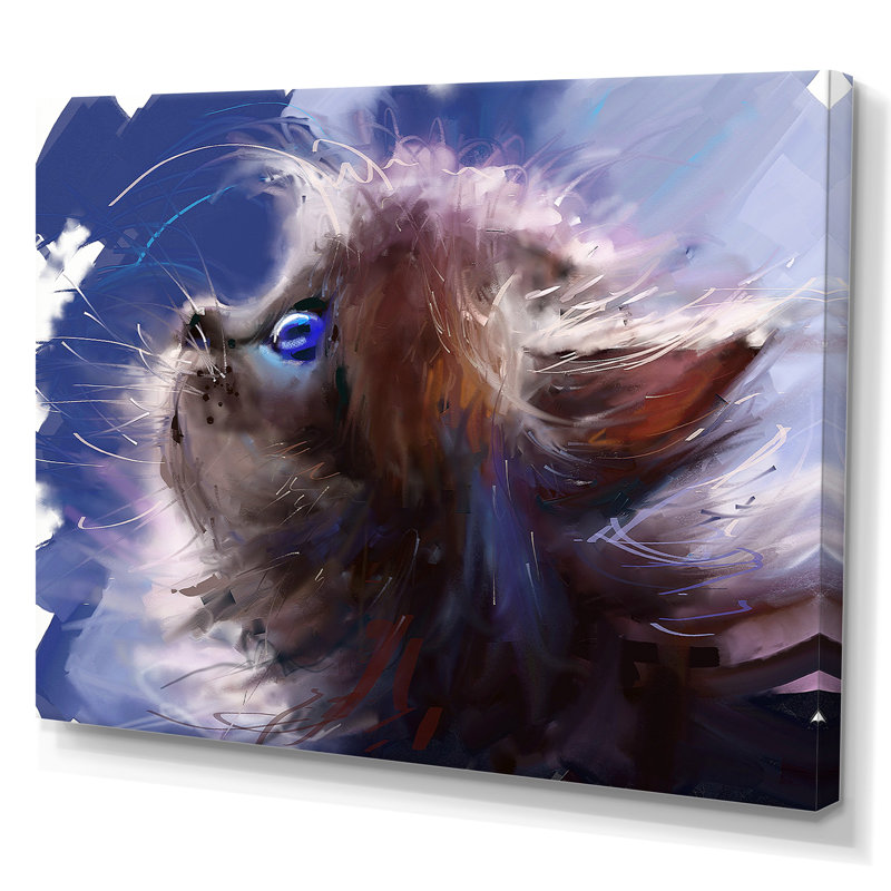 Chat, peinture sur toile, H 12 po x l 20 po x P 1 po, Toile tendue