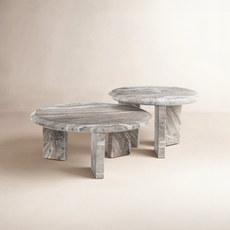 Annamari Nesting Coffee Table-Dark Taupe Marble, Dark Taupe Marble Solid