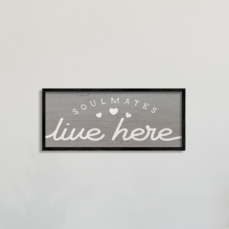 «Soulouses Live Here», inspiration romantique, H 13 po x l 30 po, Giclée encadrée noir minuit