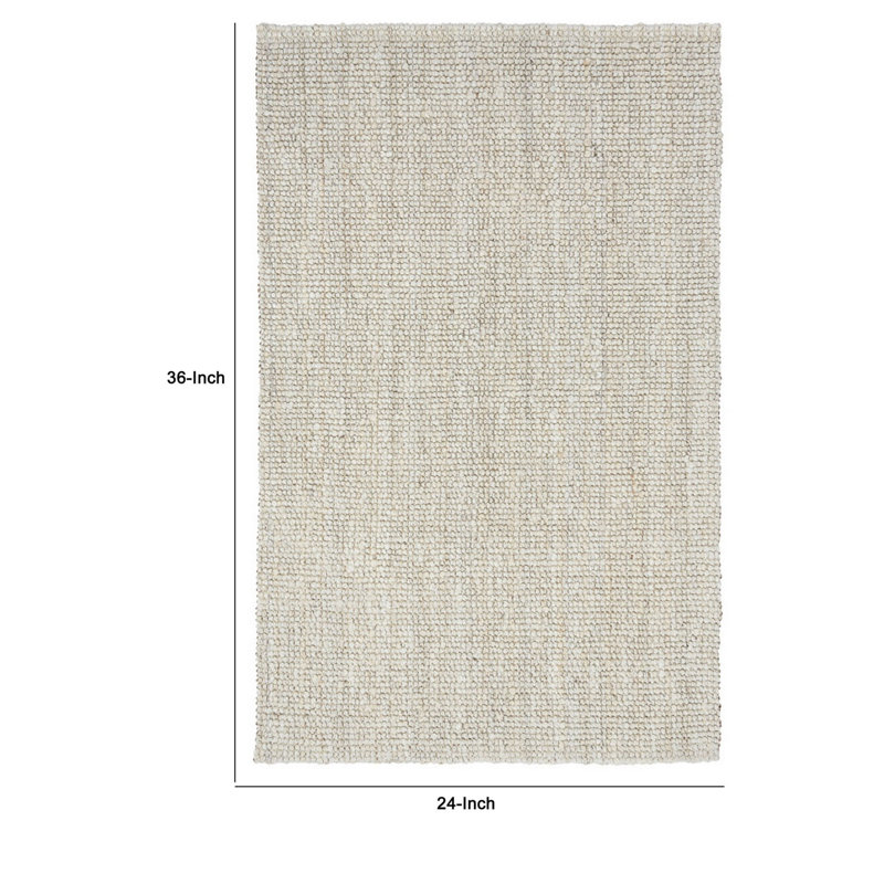 Chunky Area Rug in Ivory, Rectangle 2' x 3'