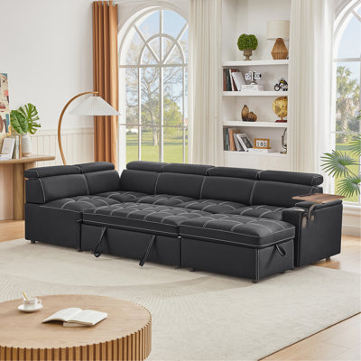 Canapé modulaire en tissu avec repose-pieds
