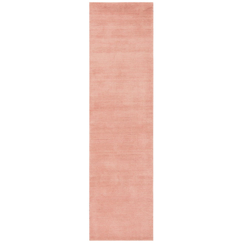 Ewen Hand Loomed Wool/Cotton Solid Color Rug in Light Pink, Runner 2'3" x 8'