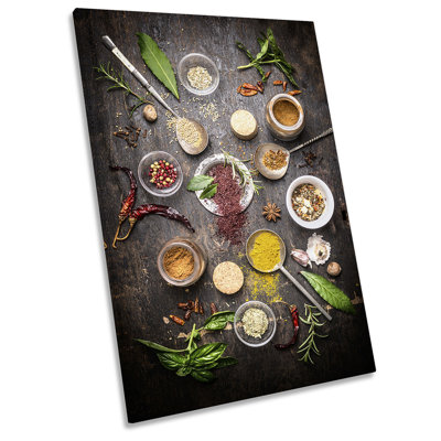 Rustic Spices Kitchen Herbs - Wrapped Canvas Art Prints
