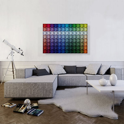 «Rainbow Color Grid Gay Jewel Pixel», impression sur toile tendue
