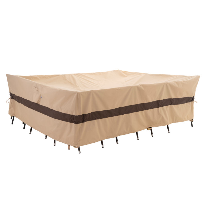 Housse pour table d'extérieur rectangulaire de qualité supérieure imperméable 86 po (L) x 47 po (H) x 31 po (H), tissu teint dans la masse, garantie 3 ans