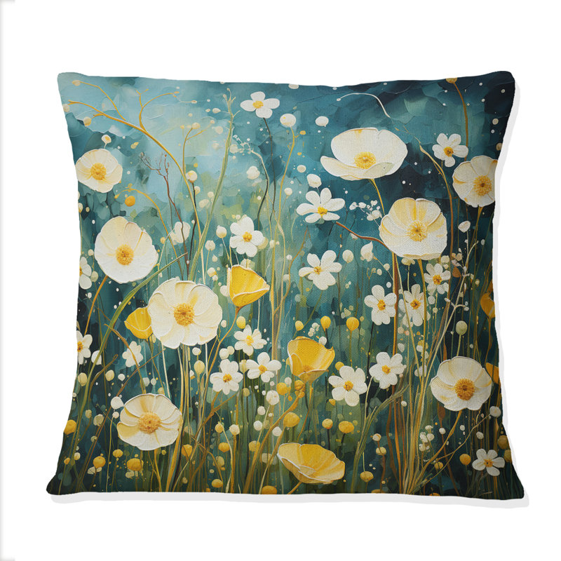Coussin Teal - Buttercups Buttercup Meadow - Buttercups