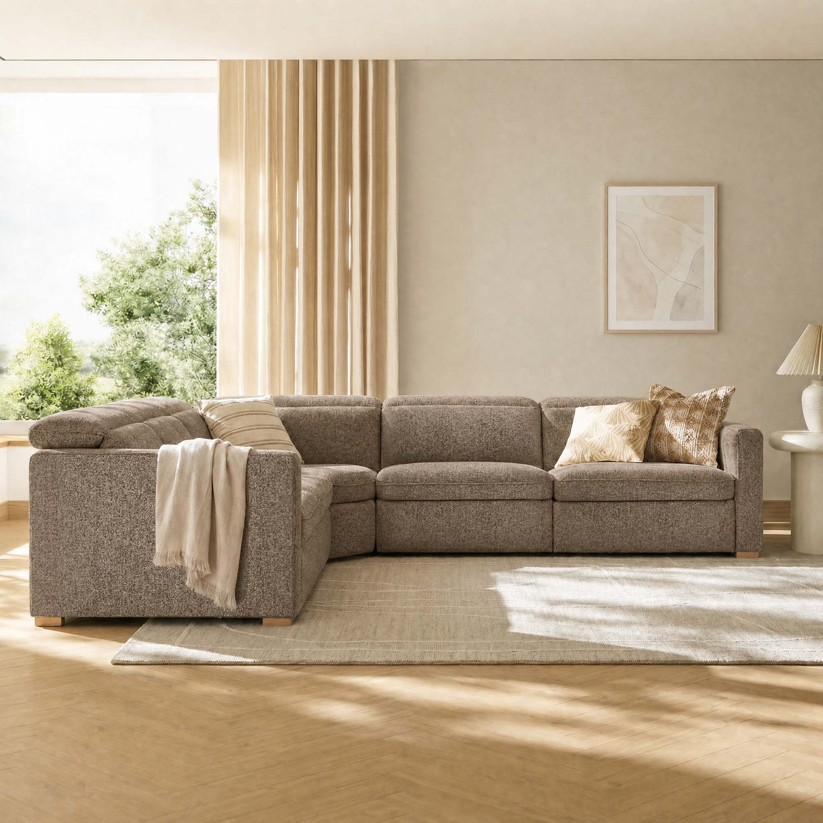 Becki Owens for Joss & Main Modular Sectional, Ojai Earth Performance Textured Weave