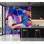 Murale abstraite pelez et collez Lajeanna - Violet-106503710