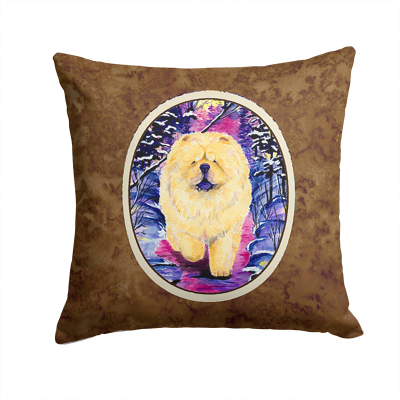 Coussin décoratif intérieur/extérieur brun chow chow