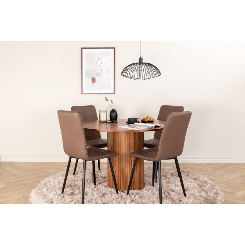 Danykah 4 - Person Dining Set, White Wash, Grey