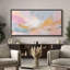 Doux pastel abstrait paysage coulant rêve moderne décoration murale pour le salon chambre à coucher encadrée toile chambre principale, reproduction d'art-126348465-126348466