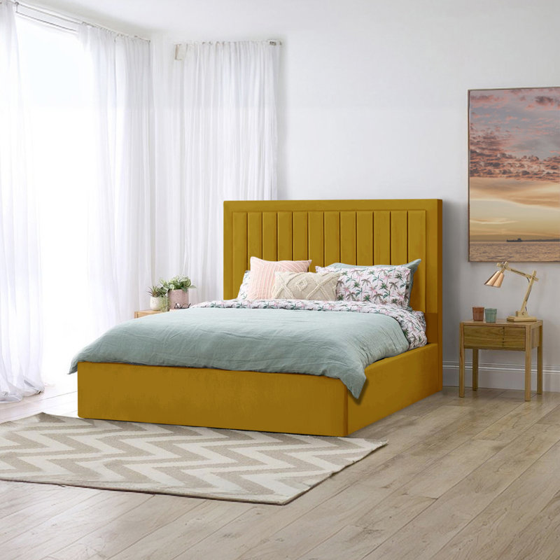 Madry Upholstered Ottoman Storage Bed, Small Double (4'), Turmeric
