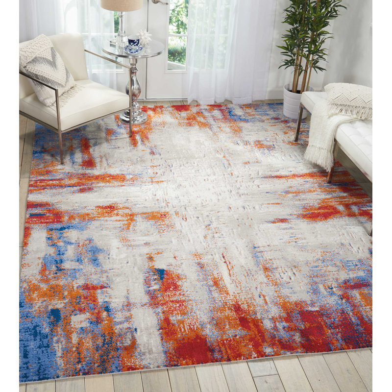Tapis bleu Cannes, Rectangle 5 pi 6 po x 8 pi