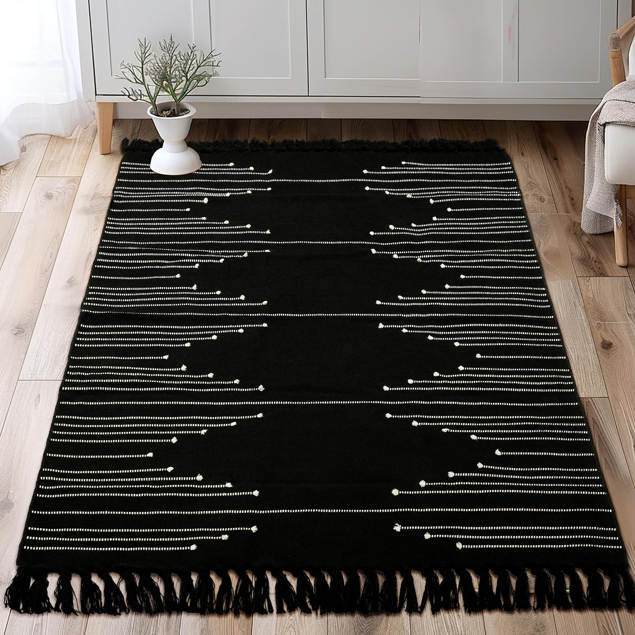Dakota Fields Boho Area Rug,Woven Entryway Rugs With Tassels