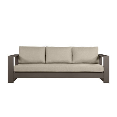 Hoyt 92.52" Outdoor Aluminum Sofa with Optional 27.56" Versatile Ottoman