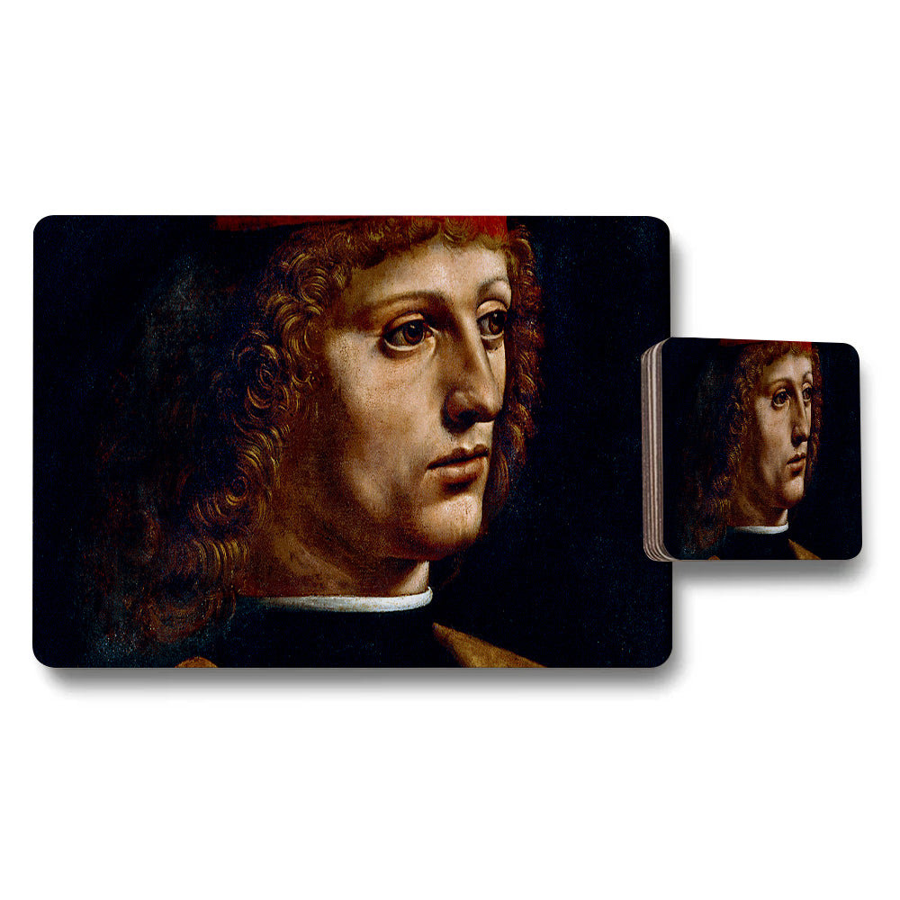 Classical Portrait Placemats And Coasters Set For Dining Table