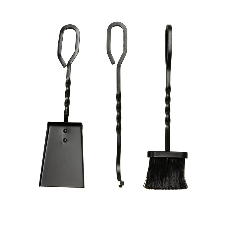 Ensemble d'outils de foyer en fonte 4 pièces avec support 16 po Comfort Glow - CGFT16