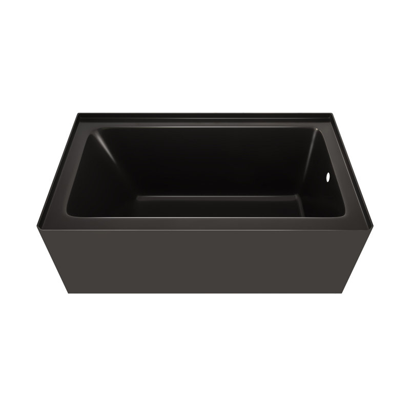 Voltaire 54 X 30 Skirted Left Drain Soaking Apron Bathtub In Glossy Black, Right