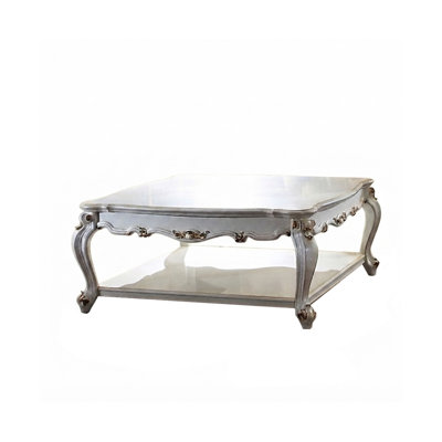 Table basse l 47,40 po, perle antique