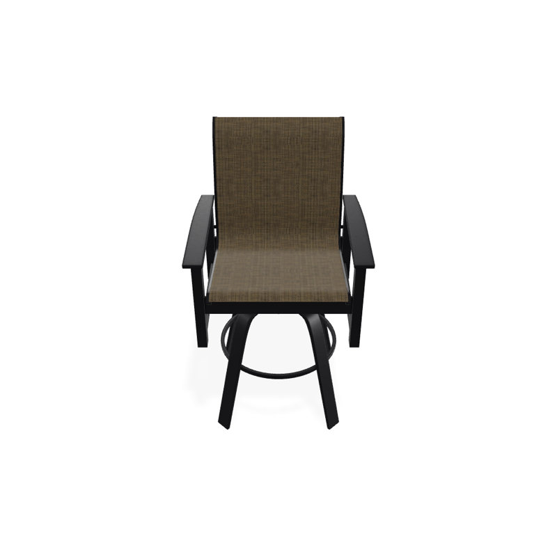Fauteuil pivotant à hauteur de barre Leeward MGP, Beacon taupe Sunbrella®, Noir texturé