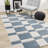 Marshawna Stylish Blue Cream Checkered Indoor Area Rug-208026258