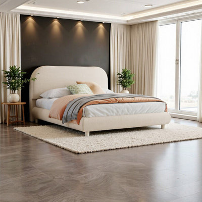 Lit plateforme tapissier pleine grandeur Teddy
