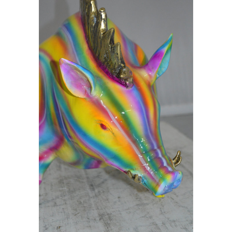 Veldhoven Fat Modern Boar Bronze Statue -  Size: 22"L x 9"W x 15"H.