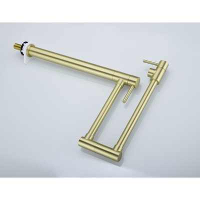 Gold Pot Filler Faucet Extension - Brass Construction, Supply Enough Water, Rusting, Reduce Splash Double Handles, Rust- Brass, Adequate Bubbles