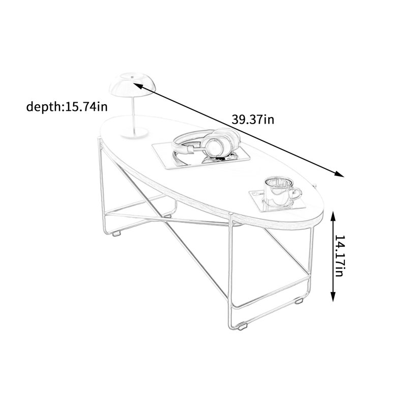 Modern Creative Design Oval Coffee Table