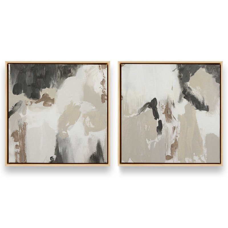 «Monochromatique mosaïque», 2 pièces sur toile, H 16,75 po x l 16,75 po x P 1,75 po, Érable américain encadré