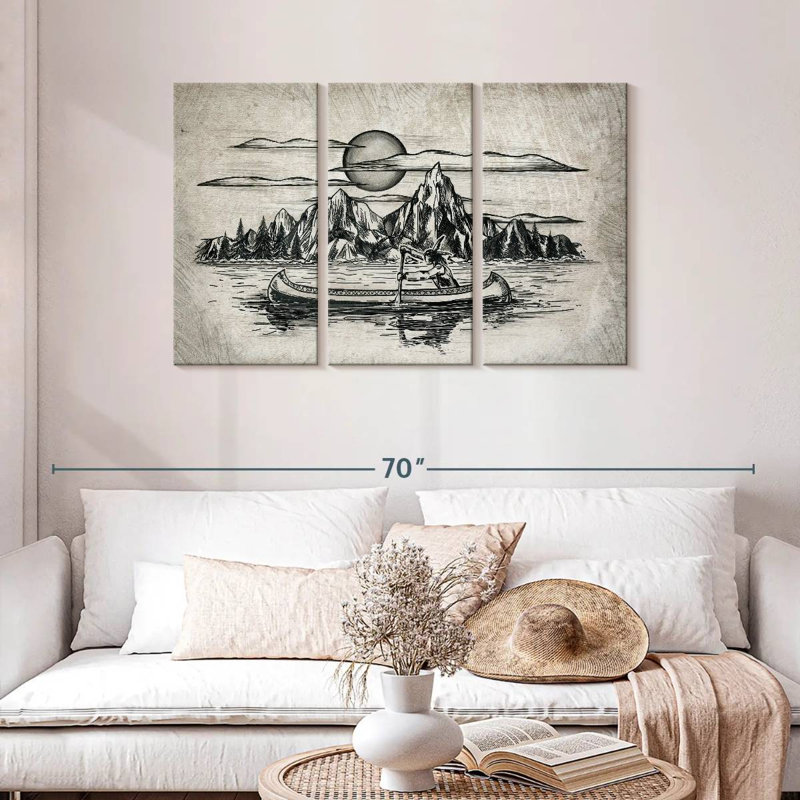 Lelar Indian In Canoe, 28" H x 45" W