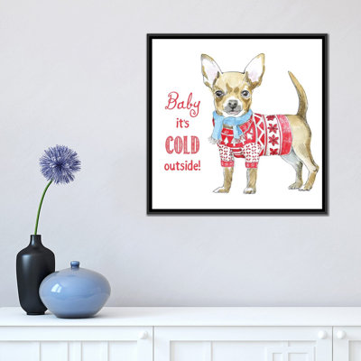 « christmas glamour pup i », impression sur toile