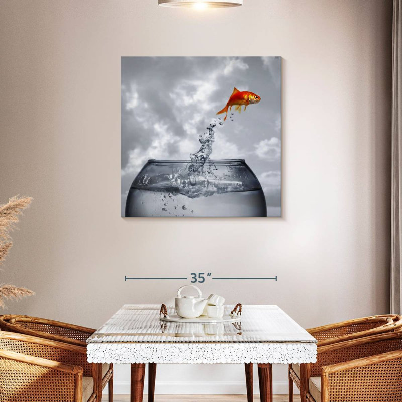 Brampt Goldfish Out Of Fishbowl, 36" H x 36" W