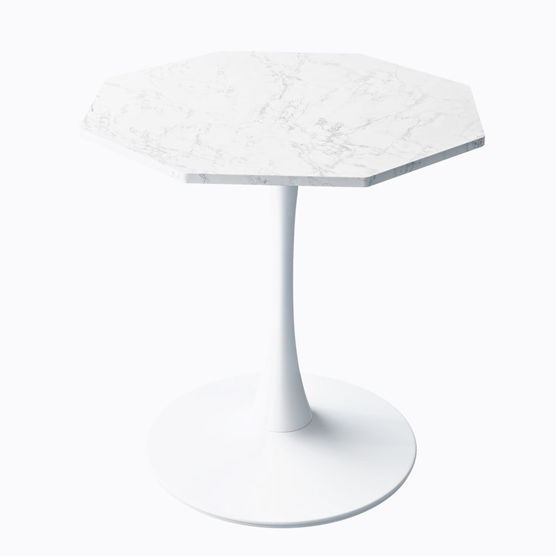Graclynn Metal Base Dining Table, White