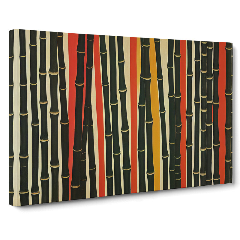Quirky Abstract Bamboo Forest - Wrapped Canvas Print