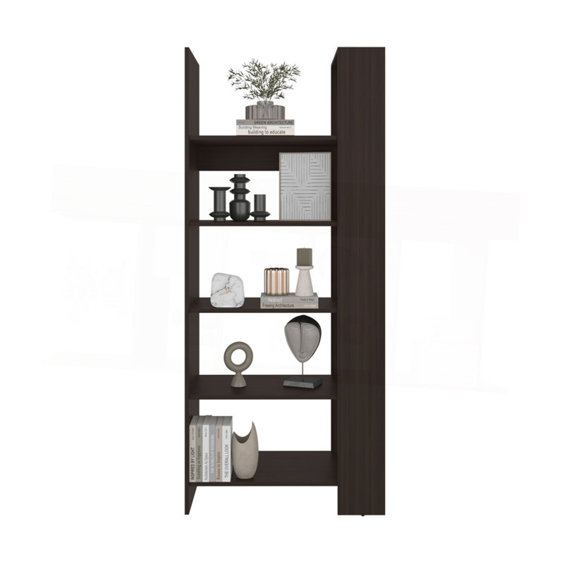 Bibliothèque Hatley, 5 tablettes, bois manufacturé, salon