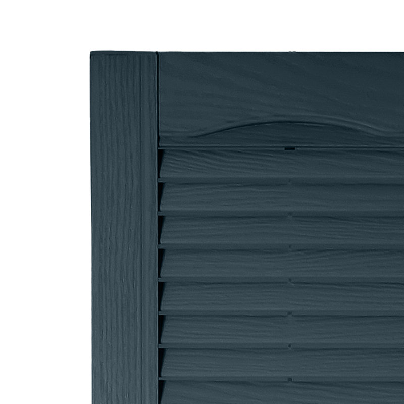 Volet à persiennes sur mesure avec dessus cathédrale, 72", Bleu Bedford, 12"