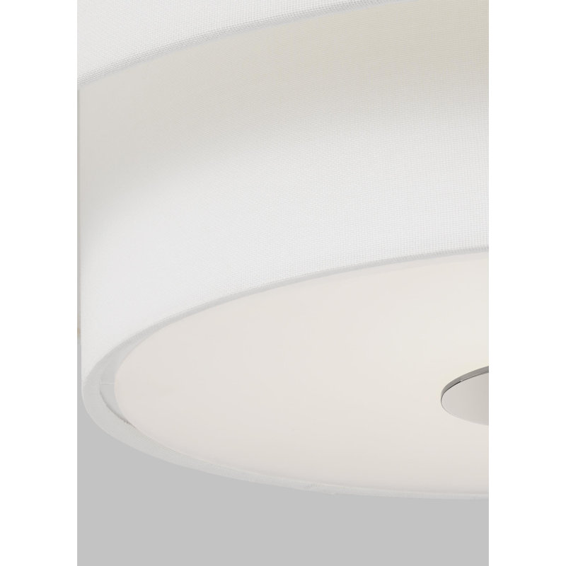 Tanyel Fabric Flush Mount, Polished Nickel