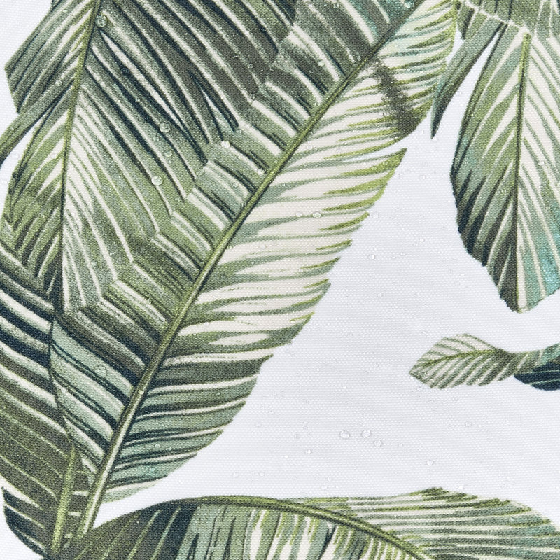 Tropical Fern Light-Filtering Green Polyester Grommet Curtain Panel