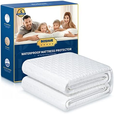 Premium 100% Waterproof Twin XL Mattress Protector Breathable Cooling 3D Air Fabric Mattress Cover Smooth Soft Hypoallergenic Noiseless Bed Cover Machine Washable Vinyl Free 8-21'' Deep Pocket