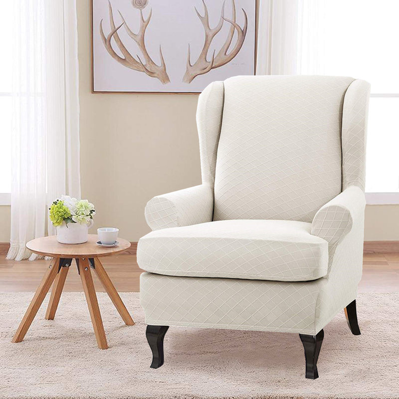 T-Cushion Wingback Slipcover, Beige