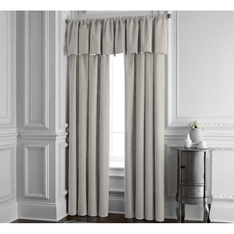 100% Cotton Ticking Stripe Room Darkening Rod Pocket Single Curtain Panel, Walnut, 50" W x 96" L