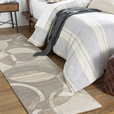 Tapis gris / brun clair en laine touffeté à la main Arja