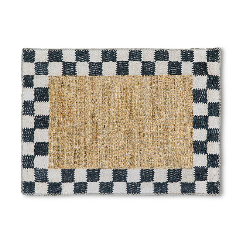 Naturals Check Washable Rug, Rectangle 2' x 3'