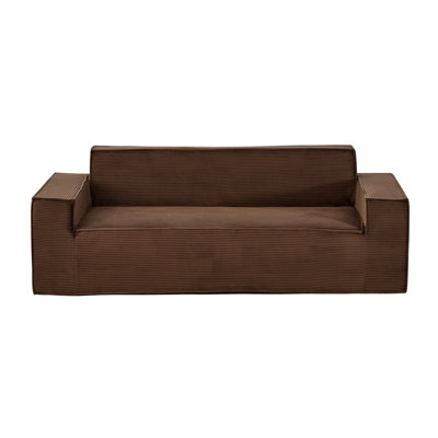 3-Seater Sofa in a Box, 83-Inch No Assembly Corduroy Couch with Memory Foam, Deep Seats for Living Room, Apartment, or Office
