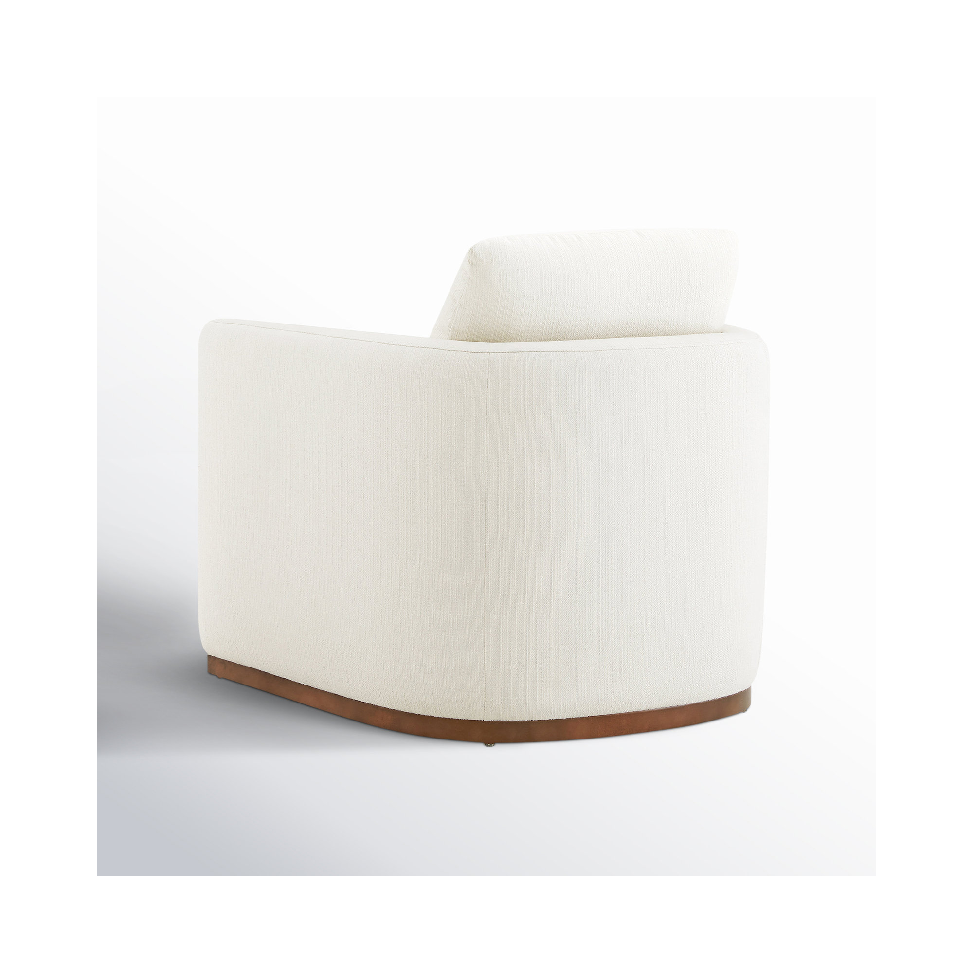 Bobbi Rounded Back Upholstered Swivel Armchair, Flannigan Cotton Performance Weave